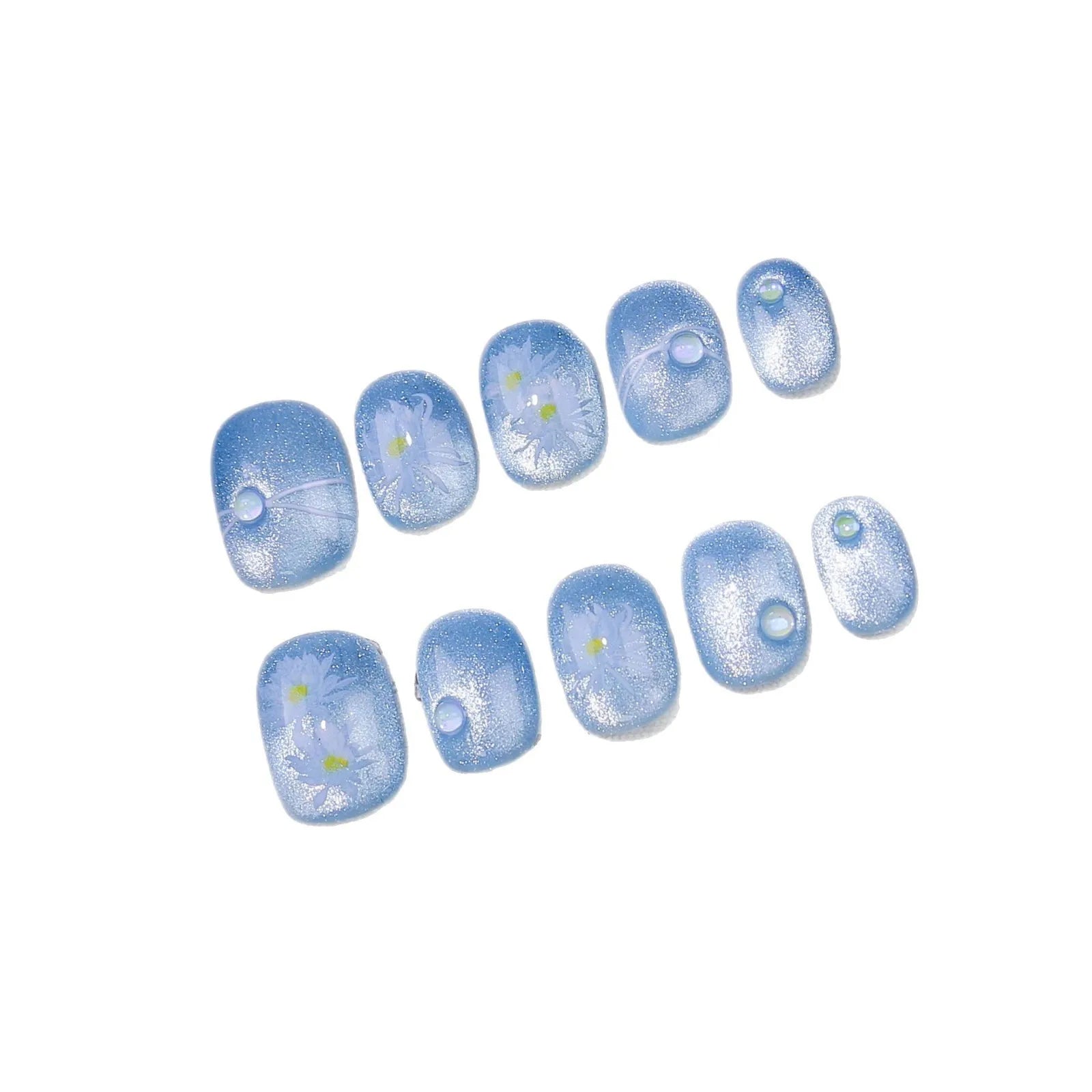 10Pcs Red Oval Press-On Nails Cute Tomato Design