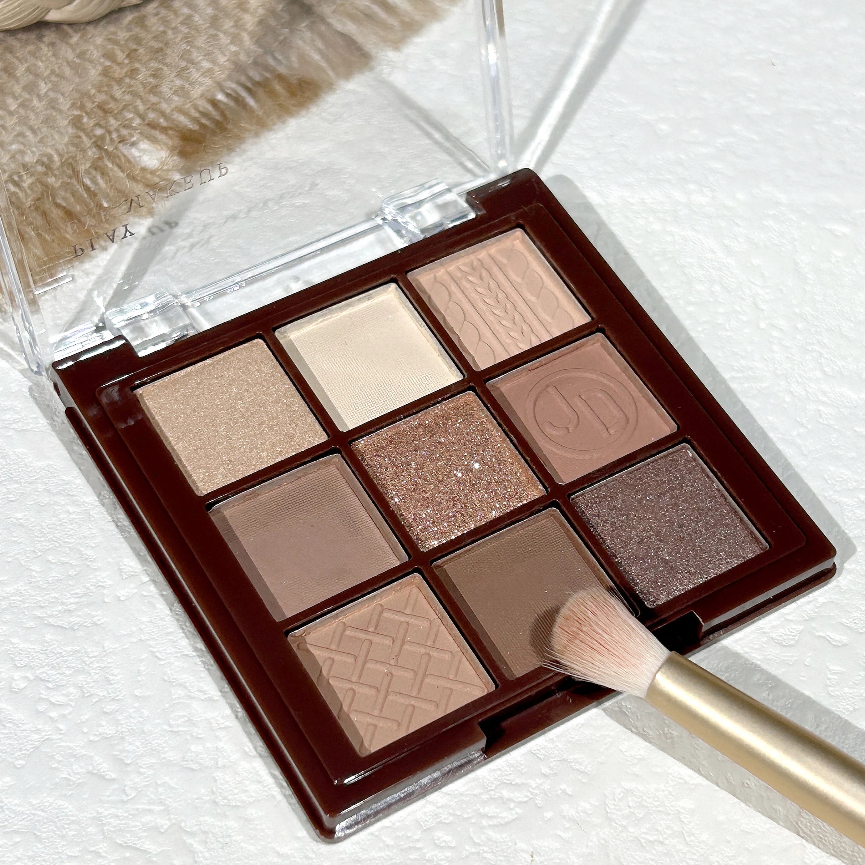 Chocolate Warm Brown Eyeshadow Palette 9 Shades Matte & Glitter