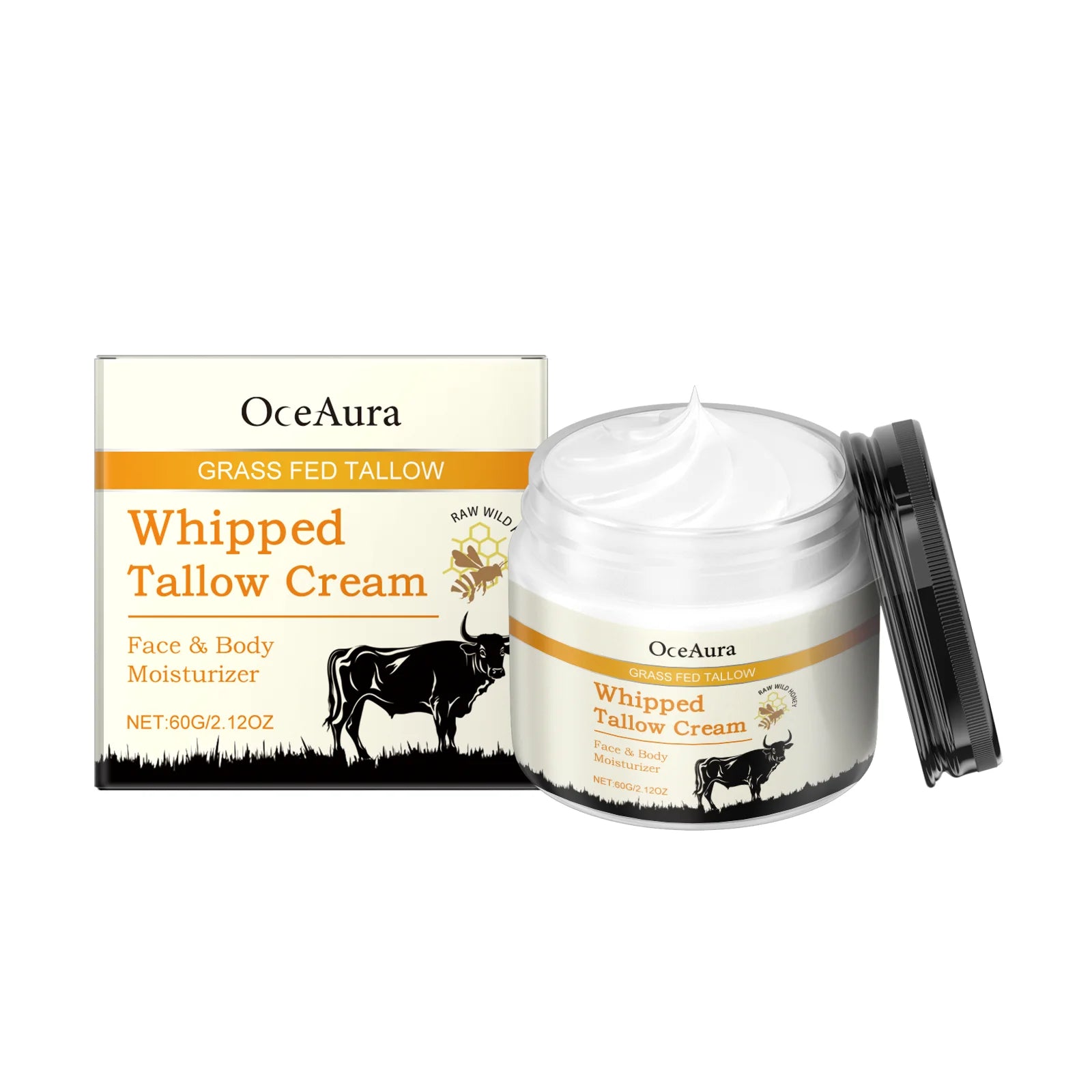 Oceaura 60g Beef Tallow Honey Moisturizer: Hydrating & Nourishing