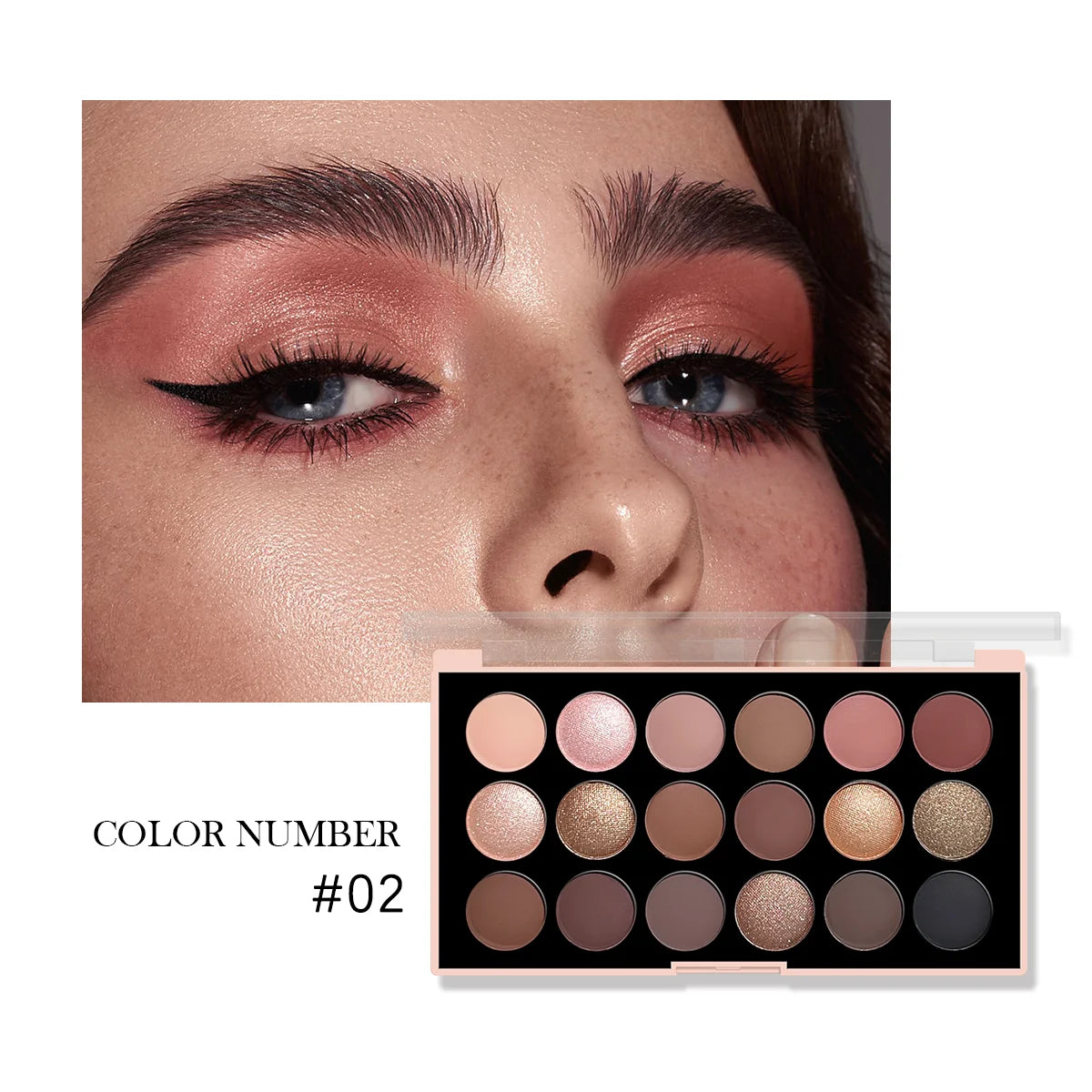 18-Color Eyeshadow Palette – Pearlescent, Matte, Long-Lasting,