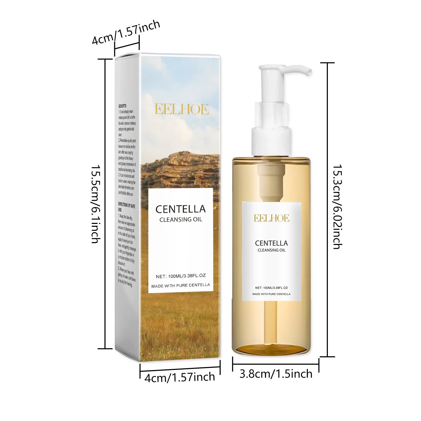 Eelhoe 100ml Centella Cleansing Oil for Face and Makeup Removal Vervelle