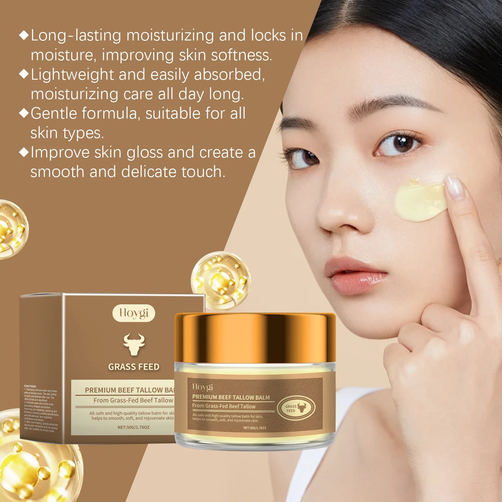 Hoygi 50g Tallow Face Cream: Hydration & Skin Repair
