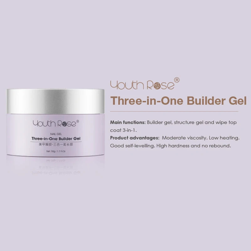 Youth Rose Super Hardener Builder Extension Gel Nail Polish Three-in-one Uv Gel