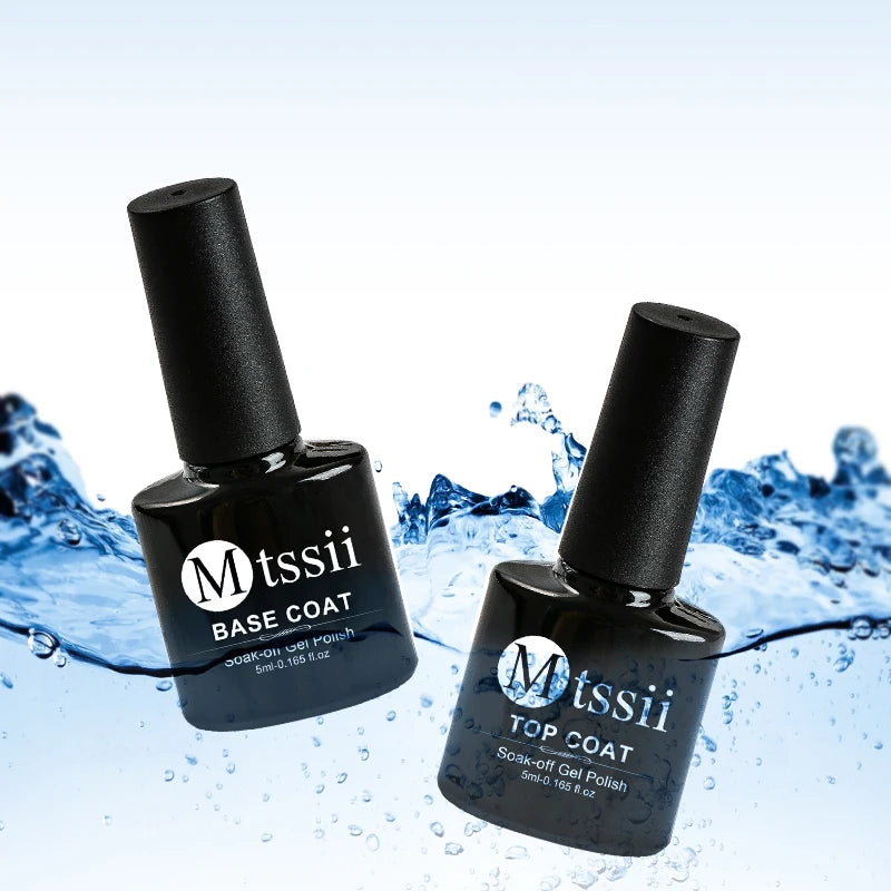 Mtssii 2pcs Gel Nail Polish Top Coat Soak Off Base Gel Nail Basis For Gel Polish