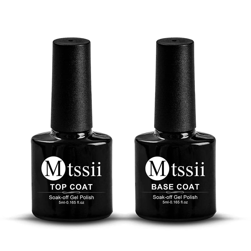 Mtssii 2pcs Gel Nail Polish Top Coat Soak Off Base Gel Nail Basis For Gel Polish