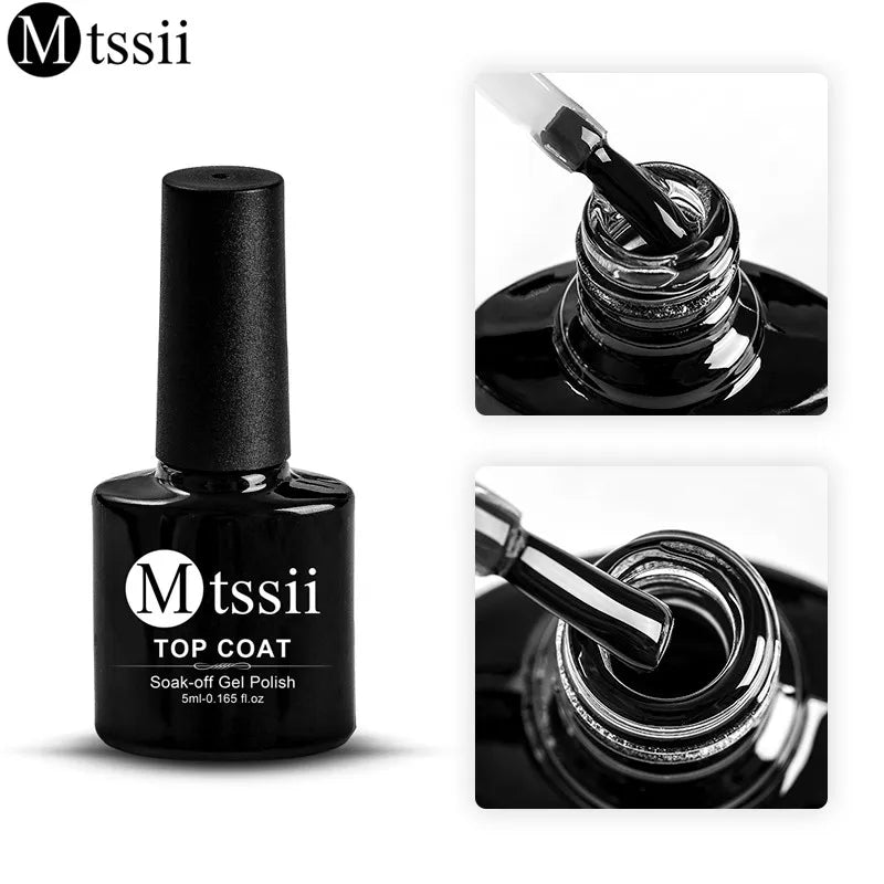 Mtssii 2pcs Gel Nail Polish Top Coat Soak Off Base Gel Nail Basis For Gel Polish