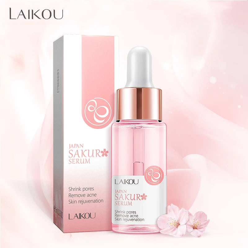 LAIKOU Hyaluronic Acid Essence Facial Serum 24k GOLD Vitamin C Face Care Japan Sakura Moisturing Rose Essence Face SkinCare 17ml