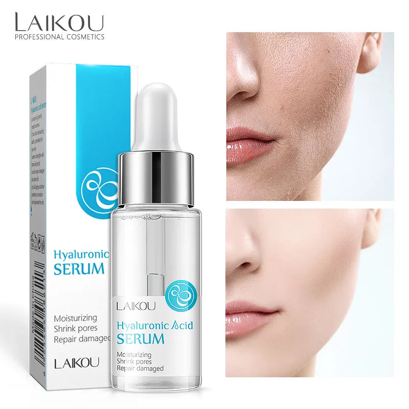 LAIKOU Hyaluronic Acid Essence Facial Serum 24k GOLD Vitamin C Face Care Japan Sakura Moisturing Rose Essence Face SkinCare 17ml