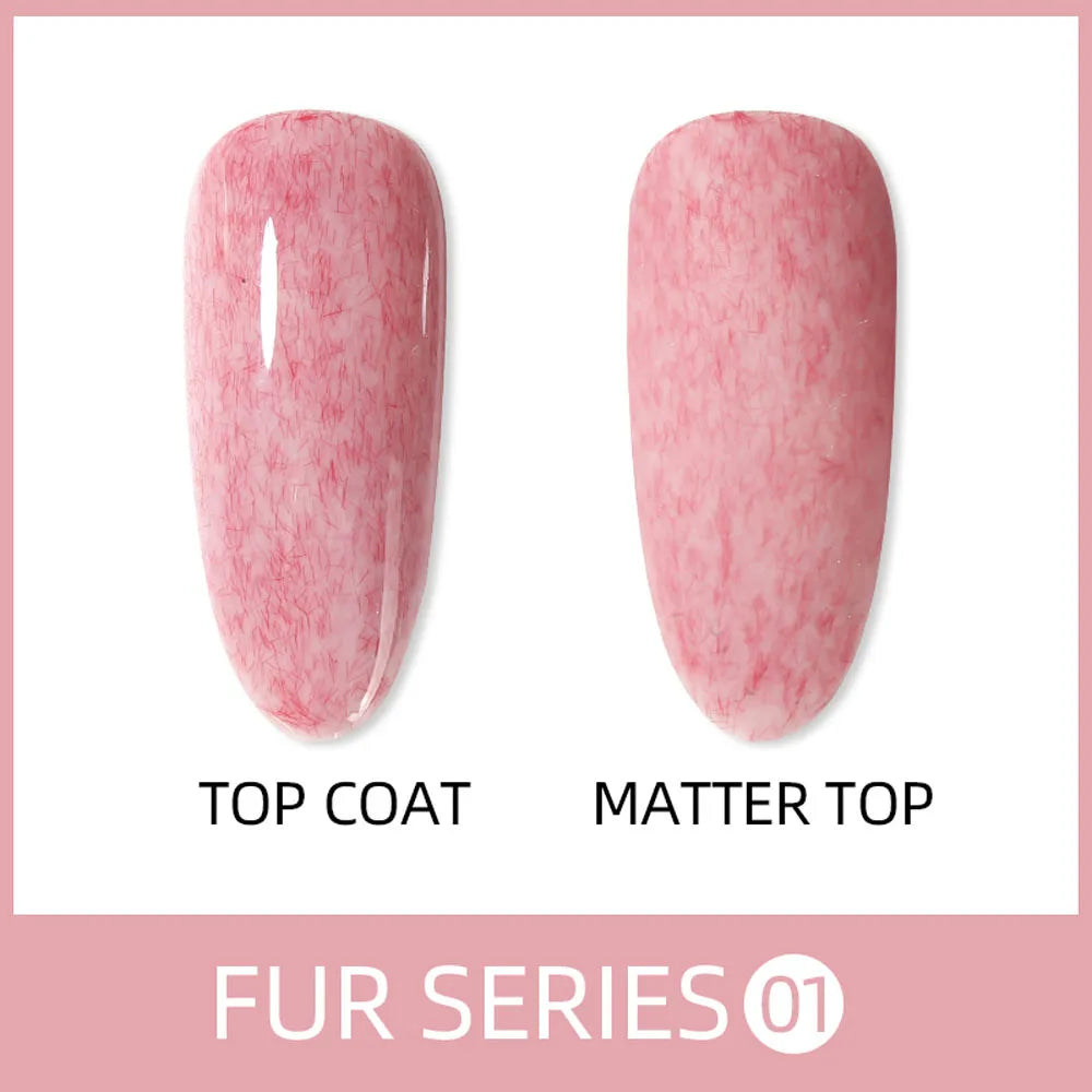Vendeeni 9 Colors Furs Fluff Gel Nail Polish Semi Permanent UV LED Soak Off Gel Varnish DIY Plush Velvet Nail Art Gel Lacquer