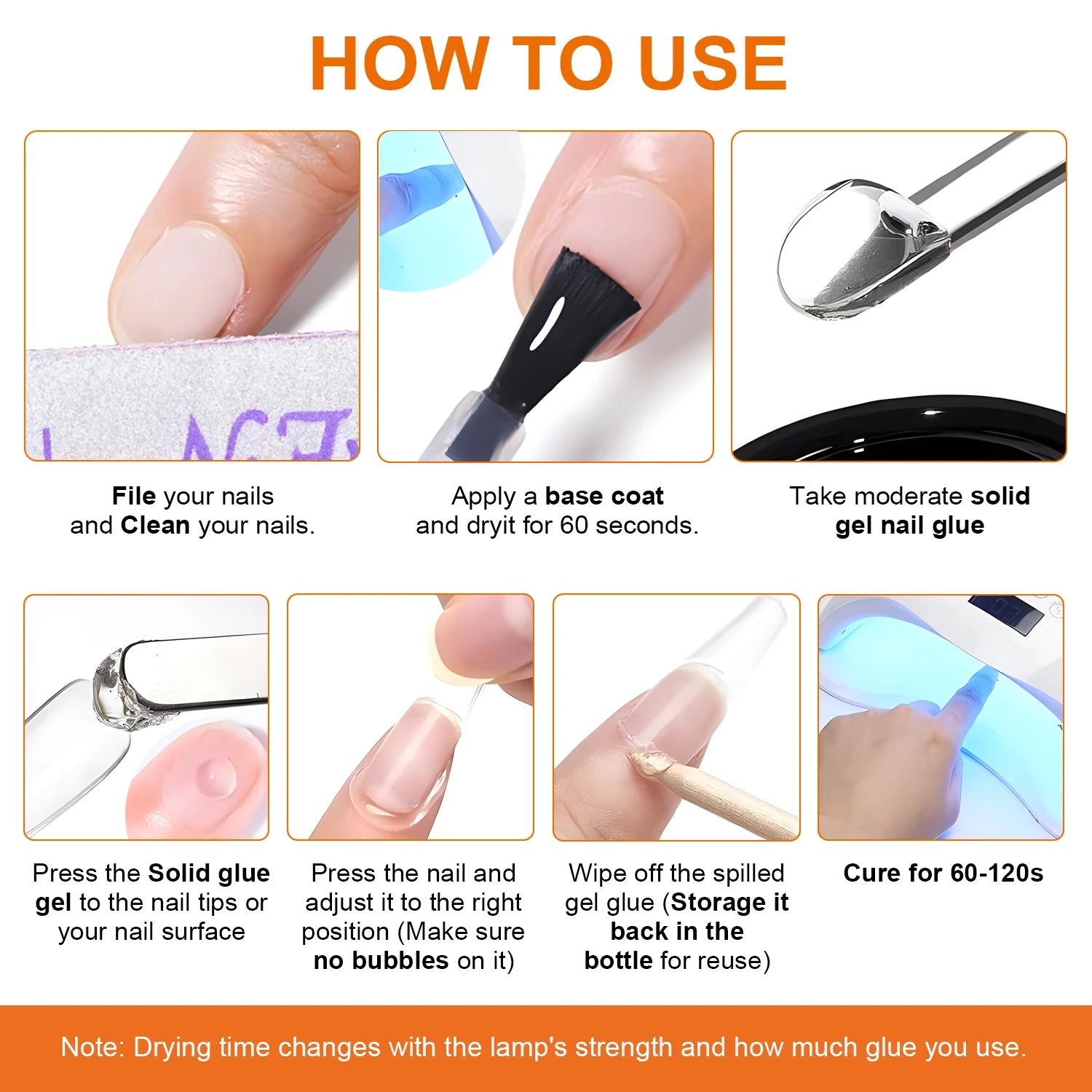 8g Multifunctional Solid Nail Tips Gel Non-Stick DIY