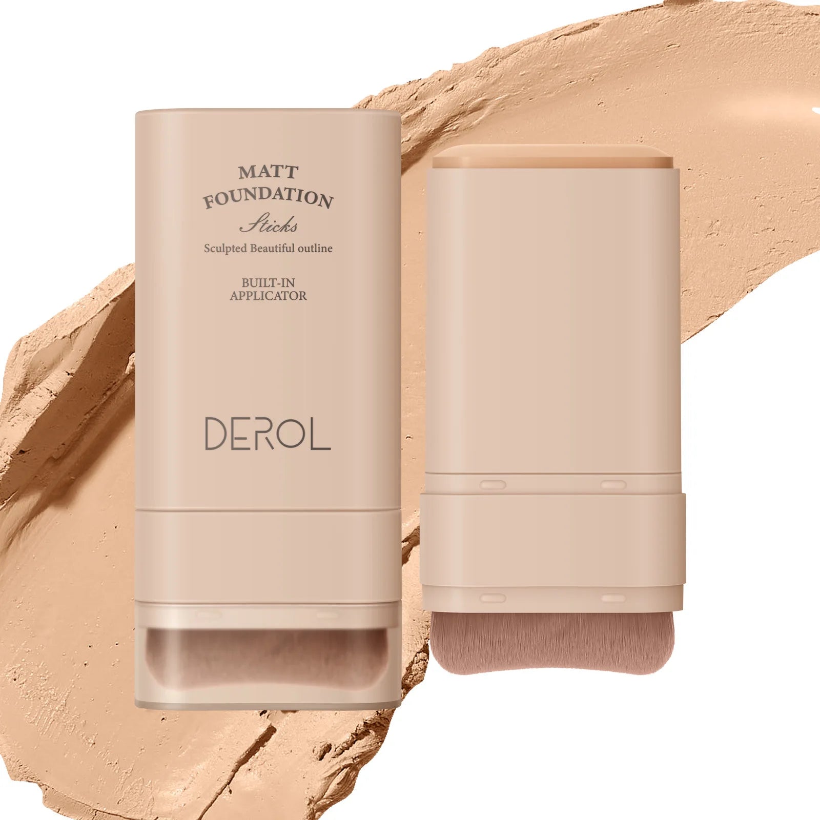 DEROL Eraser Foundation Stick – Full Coverage with Makeup Brush Vervelle