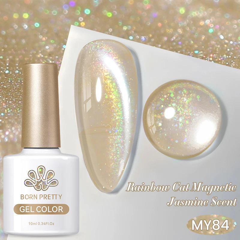 BORN PRETTY 10ml Rainbow Purple Cat Eye Gel Nail Polish