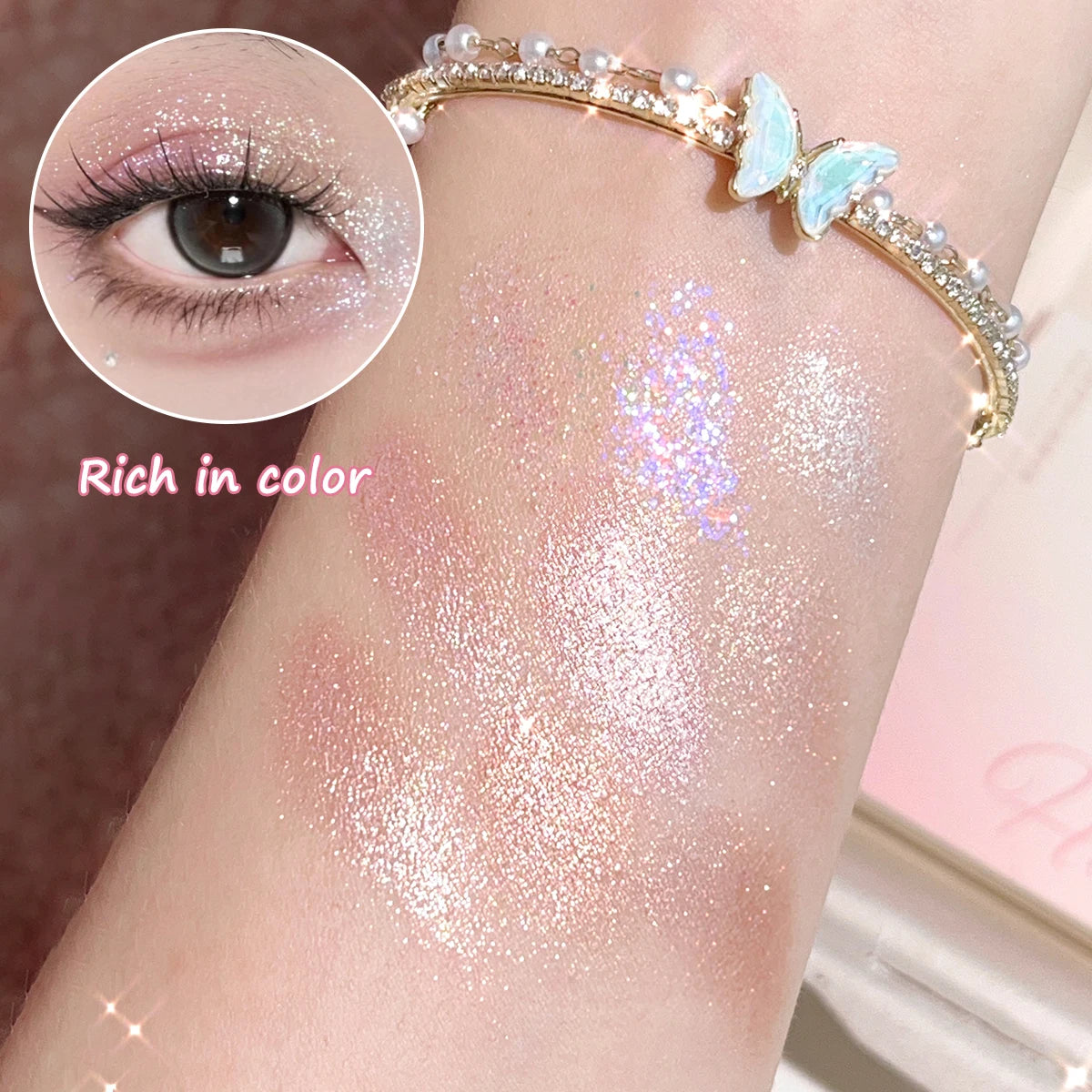 Pearlescent Glitter Highlighter & Eyeshadow Palette