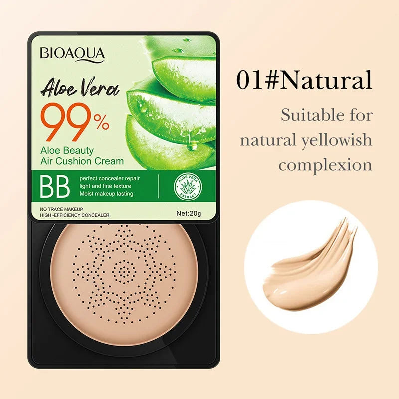BIOAOUA Aloe Vera BB Cushion – Brightening Oil-Control Air Foundation Vervelle