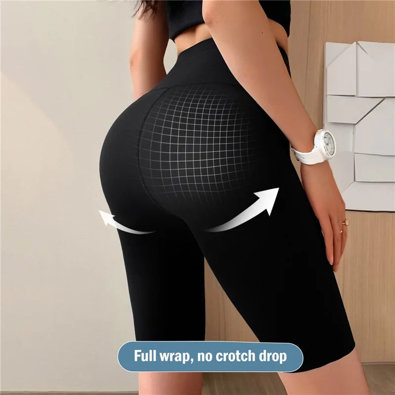 Sports Short Leggings Gym Fitness Push Up Shorts Women Yoga Slim Fit Half Pants Elastic High Waist Summer Thin Workout Tights Vervelle