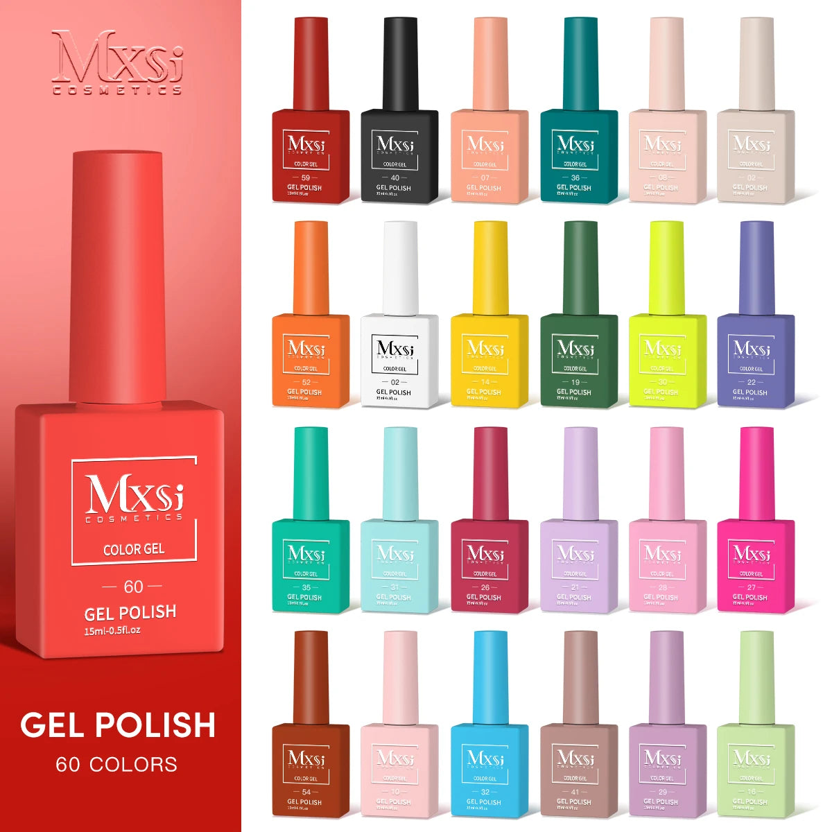 Mxsi 15ml Gel Nail Polish Neon & Pastel UV Gel Varnish
