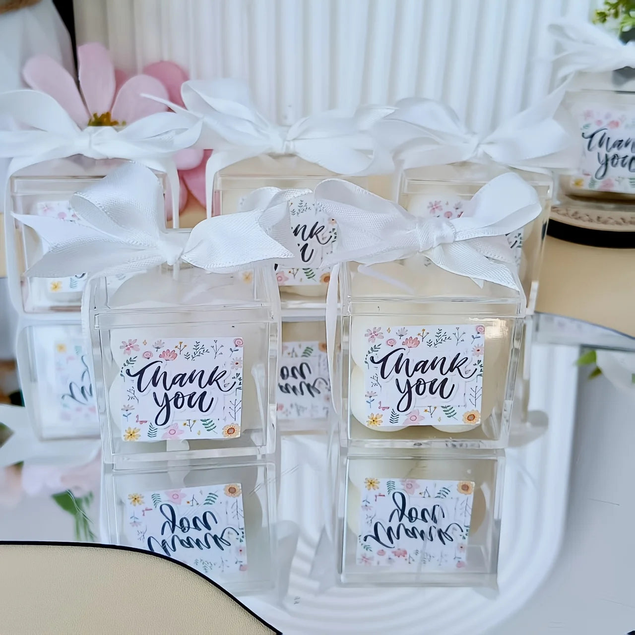 8 Sets Mini Cube Candles – Bridal & Baby Shower Favors