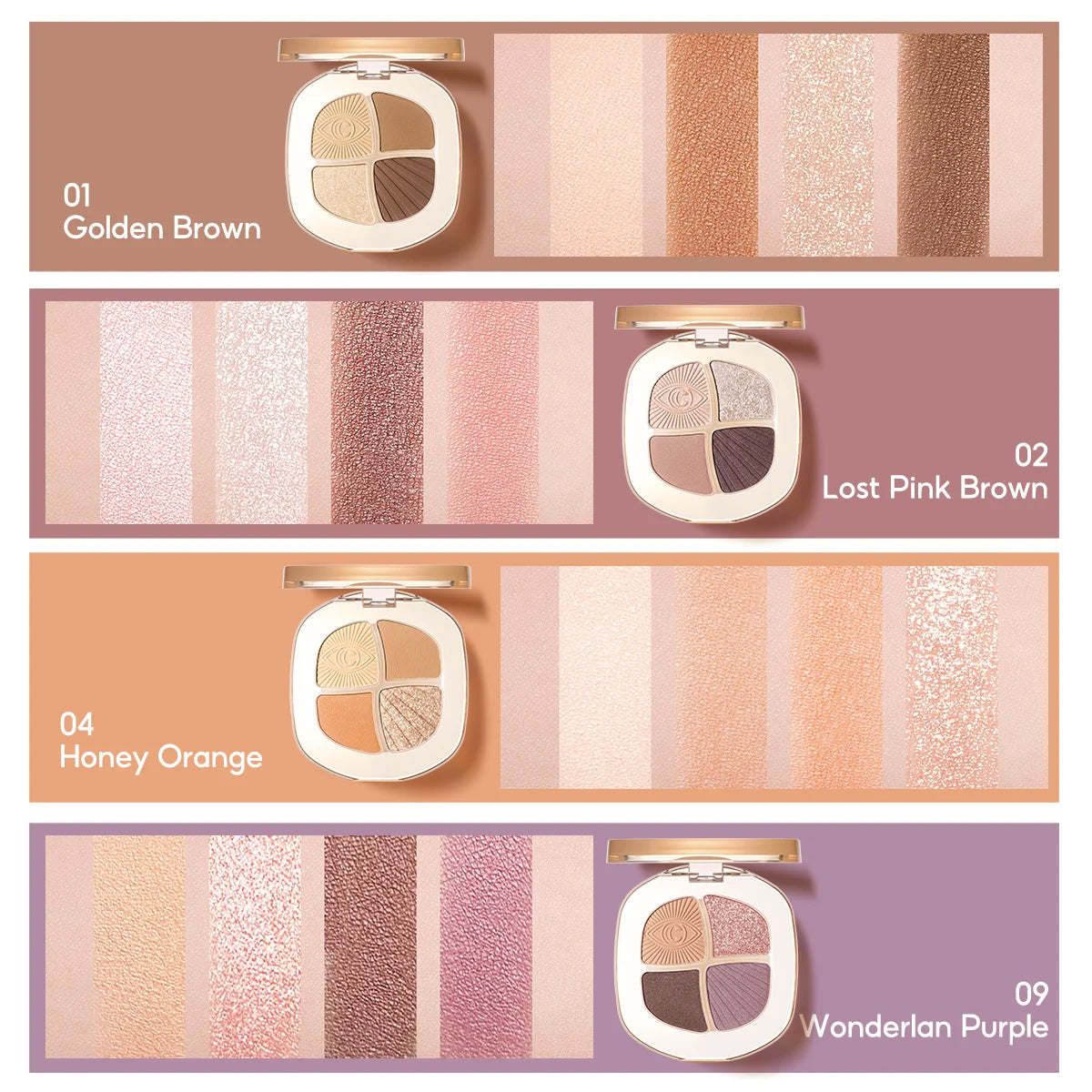 CARSLAN 4-Color Eyeshadow Palette Vervelle