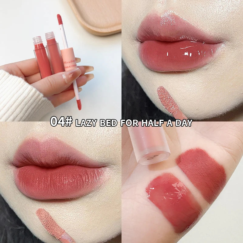 Matte Mirror Double Ended Lip Gloss Velvet Texture