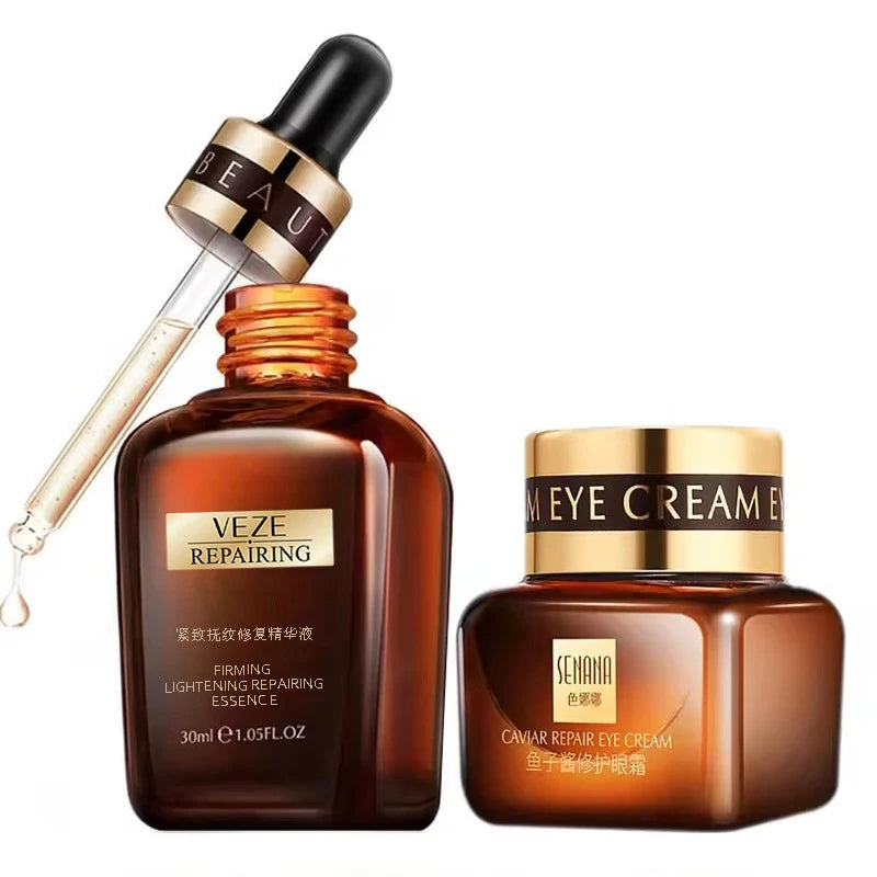 Moisturizing Face Serum and Cream Brighten Firming Hyaluronic Acid Pre-Essence Caviar Eye Cream Dark Circle Eyebag Remover