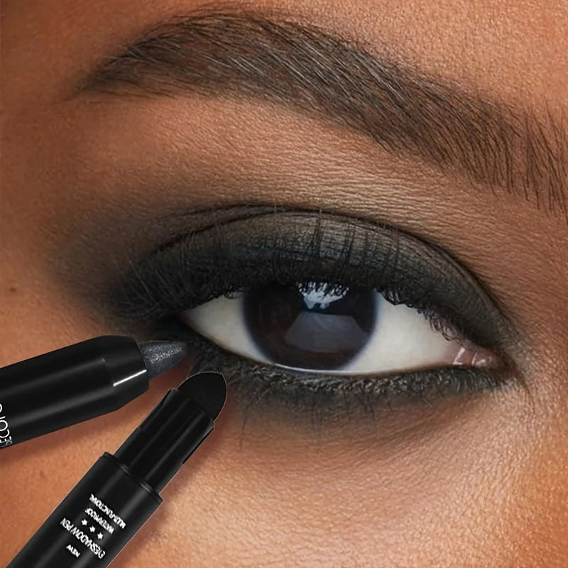 Pearlescent Eyeshadow Pencil Stick Shimmer Black & Grey