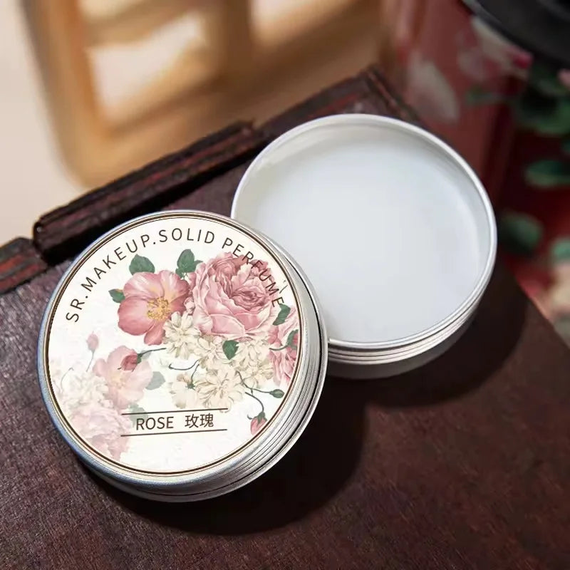 Solid Fragrance Balm Lavender Rose Peony Lotus 15g for Women – Portable Long-lasting Scented Cream