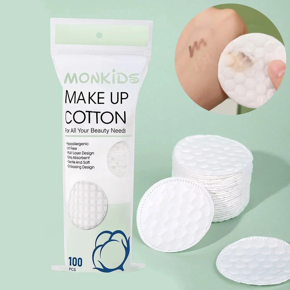 100/200pcs Soft Cotton Pads – Facial Cleansing & Makeup