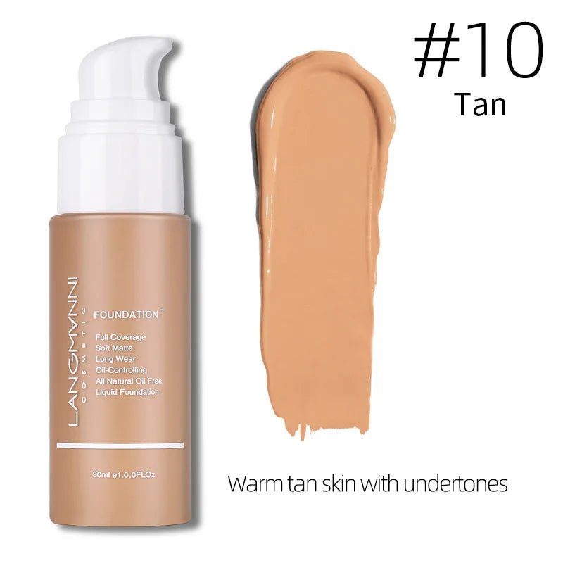 Langmanni 30ml Matte Waterproof Liquid Foundation Vervelle