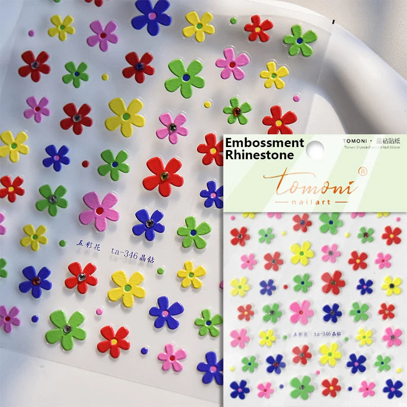 1 Pack 5D Green Four-Leaf Clover Nail Art Stickers