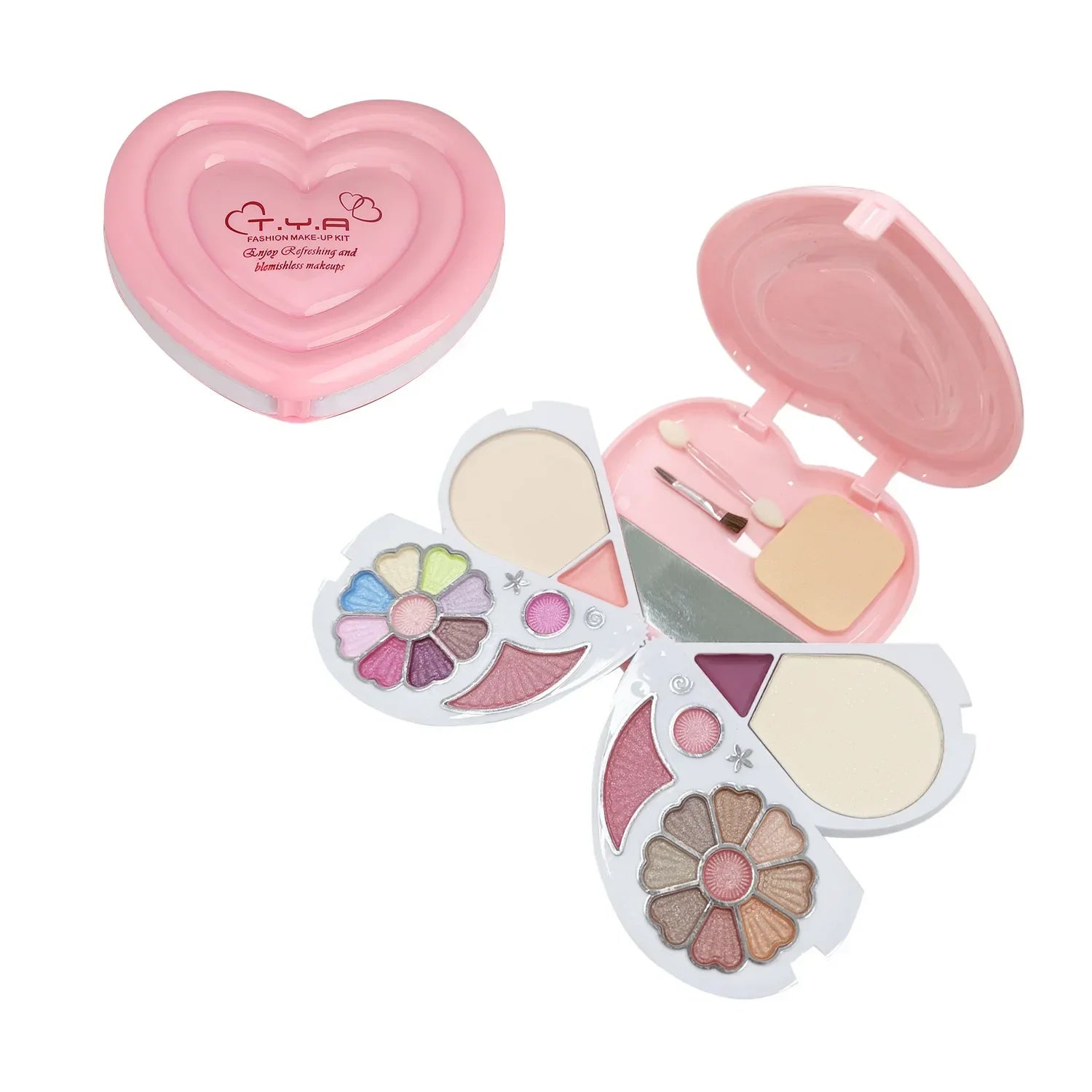 26-Color Makeup Kit: Face, Eyes, Lips & Brushes Set for Girls
