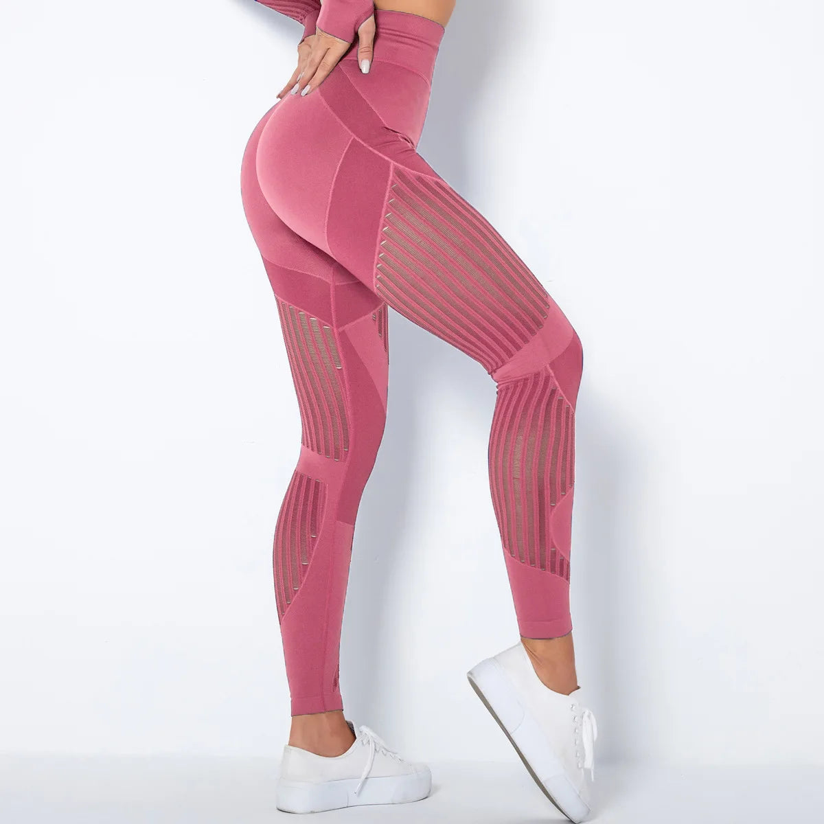 Fashion Mesh Leggings Women Fitness Workout Leggings High Waist
