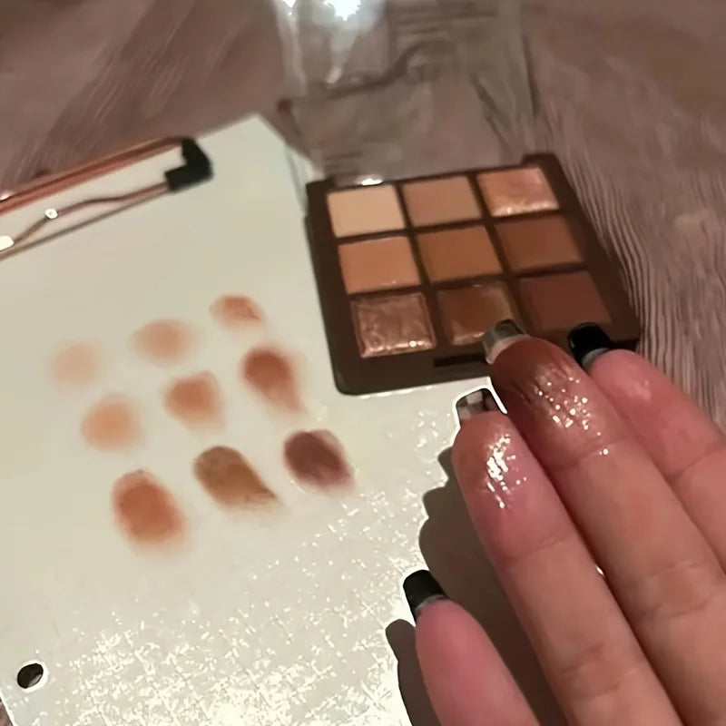 2024 Mocha Chocolate 9-Color Eyeshadow Palette Matte & Glitter