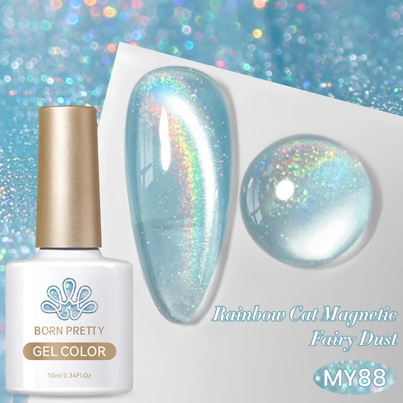 BORN PRETTY 10ml Rainbow Purple Cat Eye Gel Nail Polish