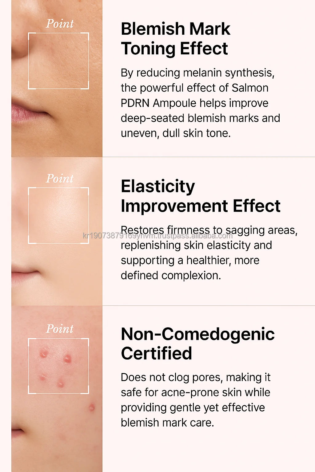 Korean Premium PDRN Salmon Coenzyme Q10 Vitamin B Hyaluronic Acid Pink Peptide Ampoule Serum