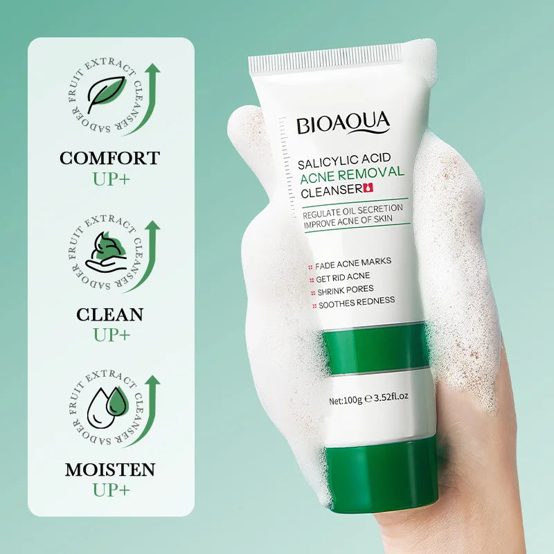 1/2pcs Salicylic Acid Facial Cleanser Acne Treatment Moisturizing Oil Control skincare Face Wash