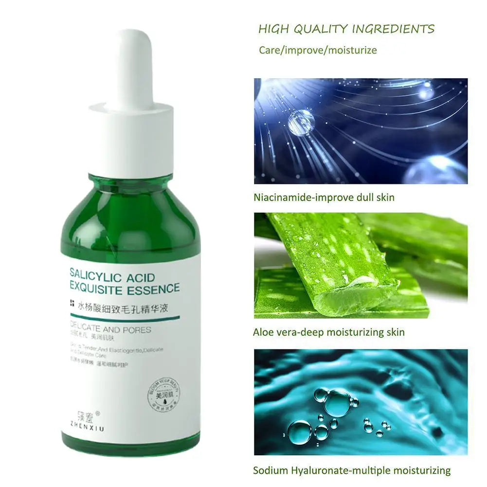 Salicylic Acid Pore Shrinking Essence Anti-acne Exfoliating Blackhead Remover Face Spot Removal Essence Beauty Health Skin Care