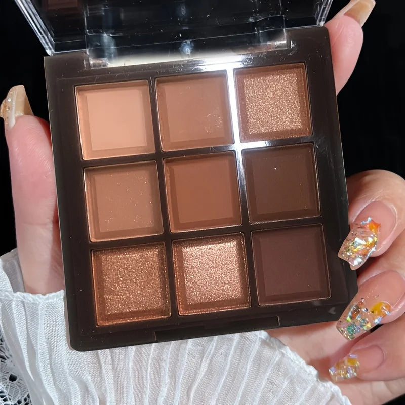 2024 Mocha Chocolate 9-Color Eyeshadow Palette Matte & Glitter