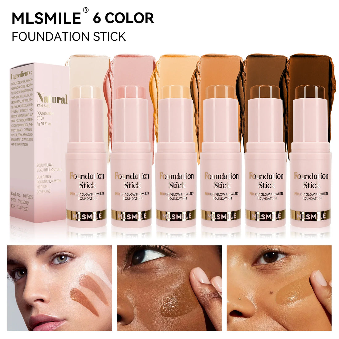 Foundation Stick - Matte Finish, Blendable Cream Formula with Natural Glow
