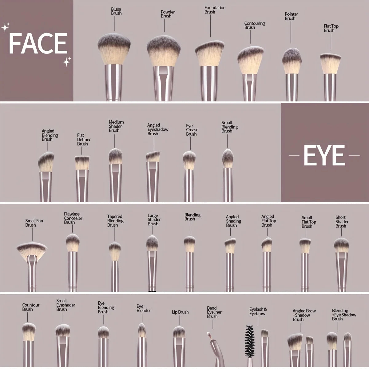 MAANGE 30pcs Professional Brush Set Vervelle