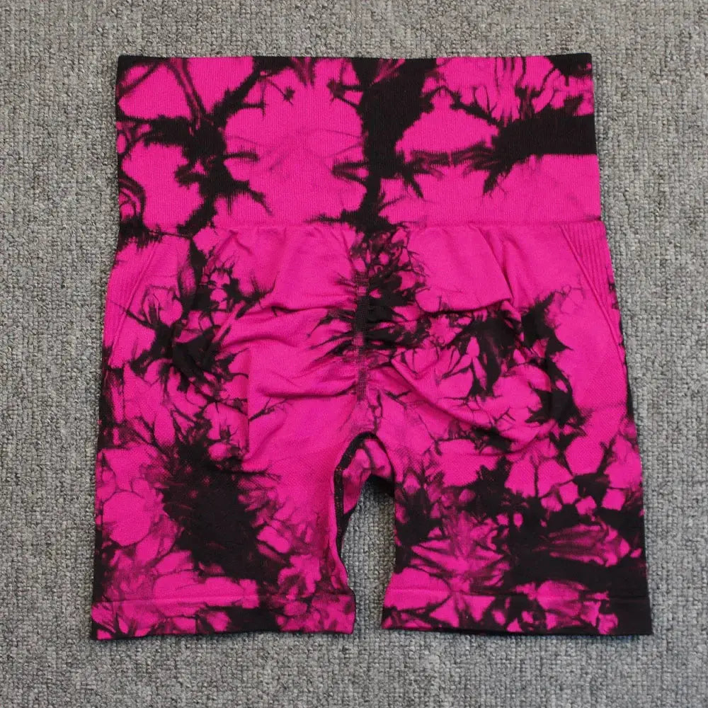 Women’s Tie-Dye High Elastic Yoga & Gym Shorts Push-Up Fitness Leggings Tie-Dye Fashion Vervelle