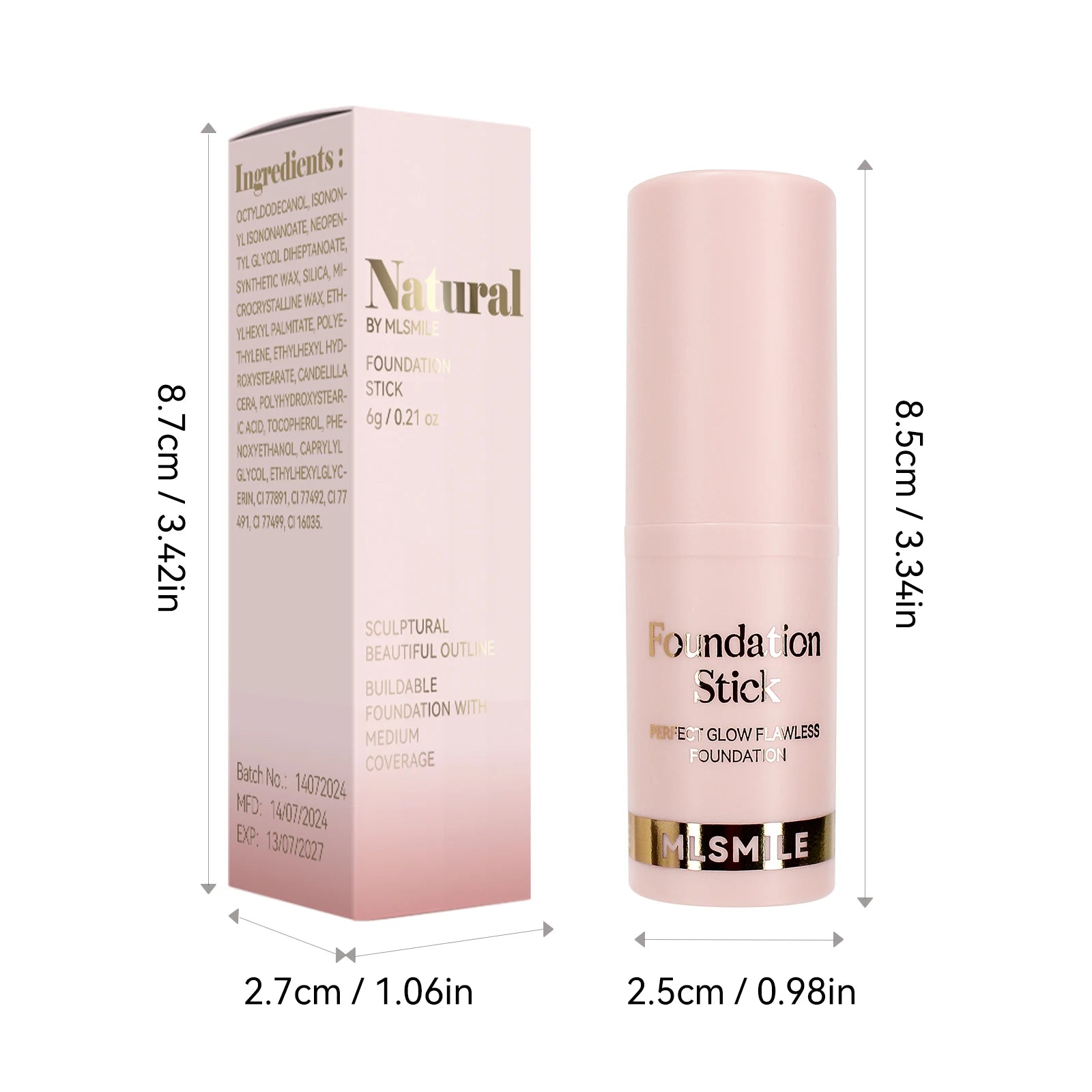 Foundation Stick - Matte Finish, Blendable Cream Formula with Natural Glow