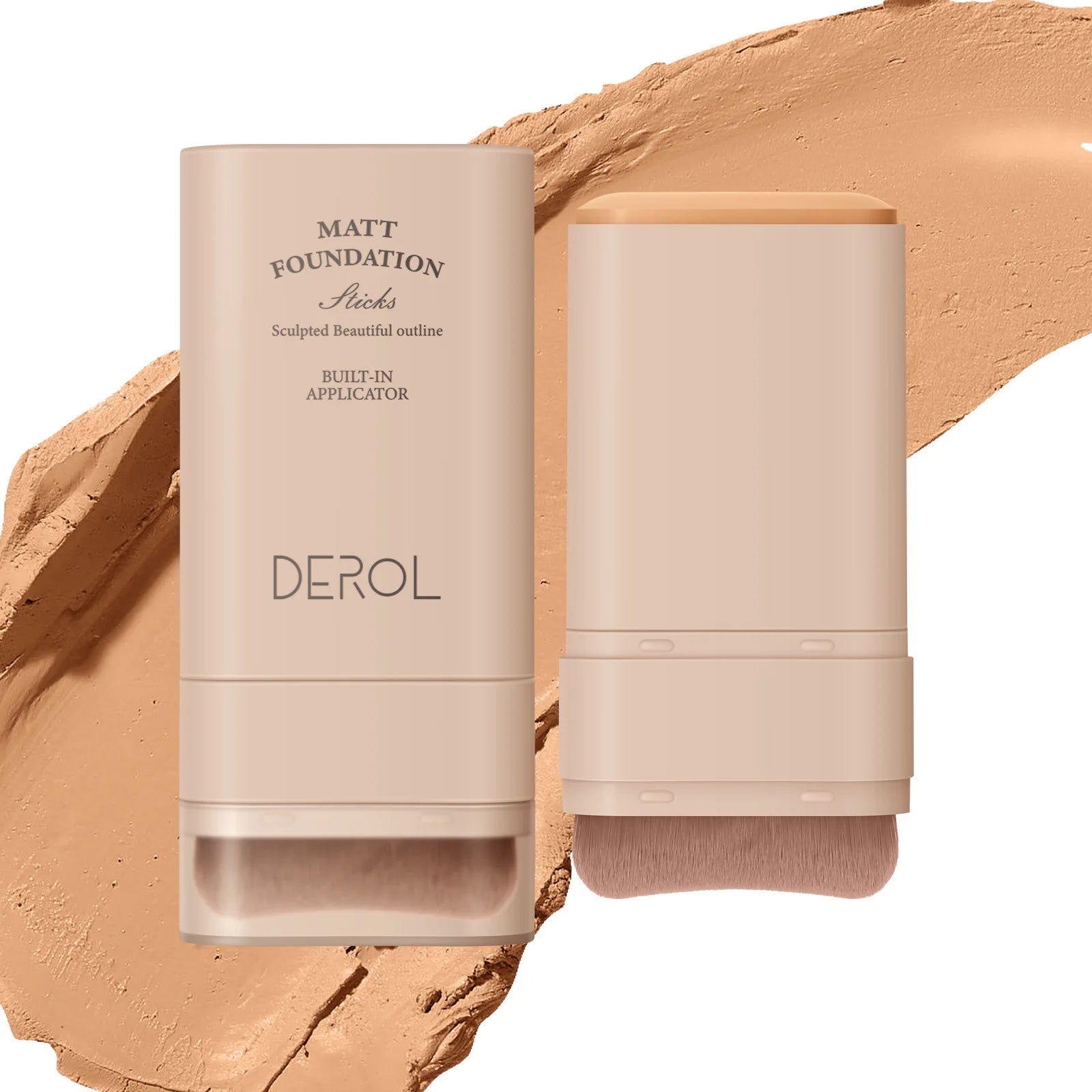 DEROL Eraser Foundation Stick – Full Coverage with Makeup Brush Vervelle