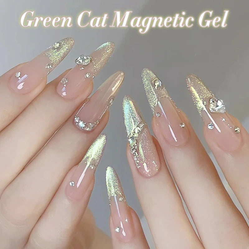 BORN PRETTY 10ml Green Cat Magnetic Gel Holographic UV