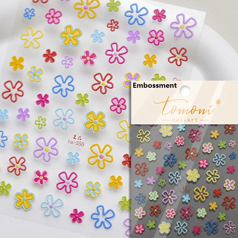 1 Pack 5D Green Four-Leaf Clover Nail Art Stickers