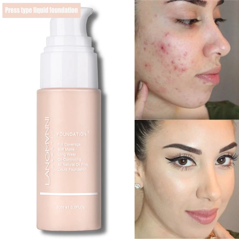 Langmanni 30ml Matte Waterproof Liquid Foundation Vervelle