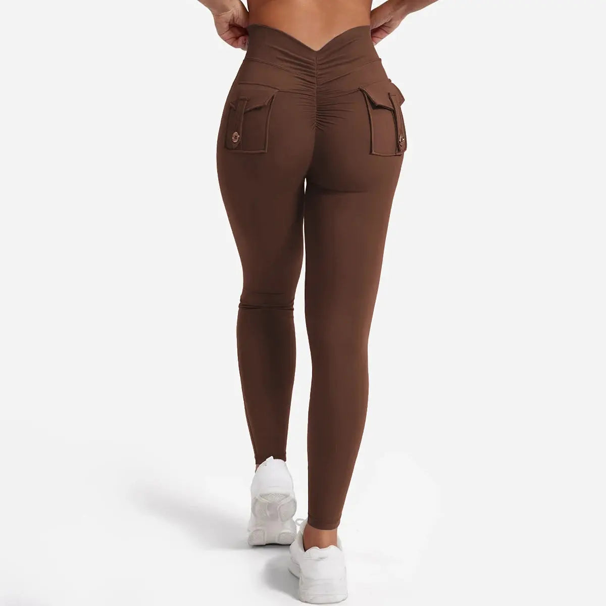 Women Nylon Yoga Leggings with Butt Pocket Hip Lifting Fitness Pants Vervelle