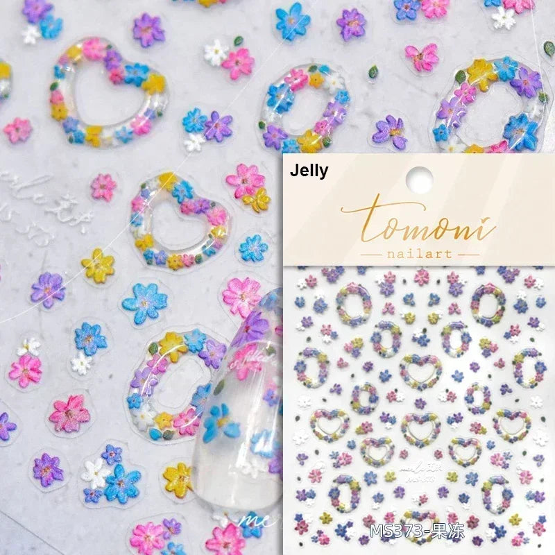 1 Pack 5D Green Four-Leaf Clover Nail Art Stickers