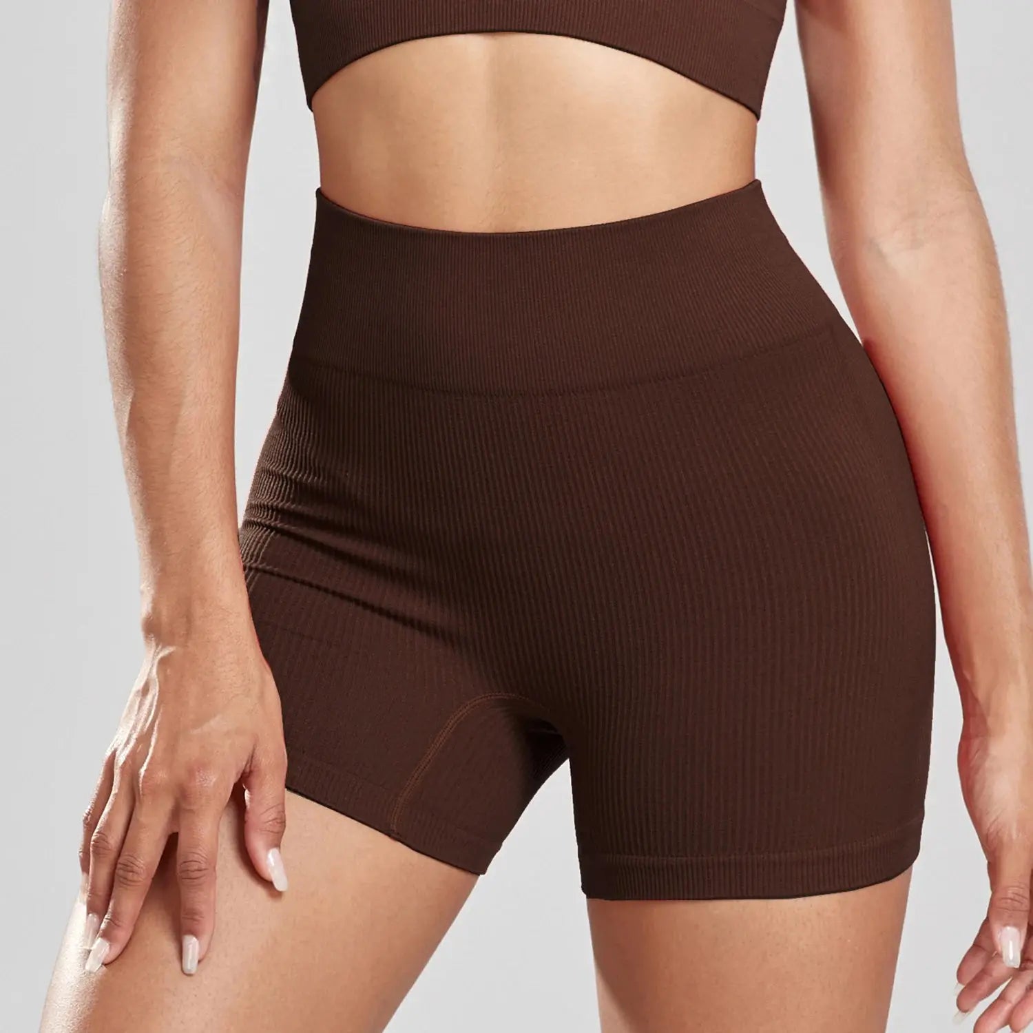 CHRLEISURE yoga shorts Women High Waist Seamless Ribbed Yoga & Biker Shorts Vervelle