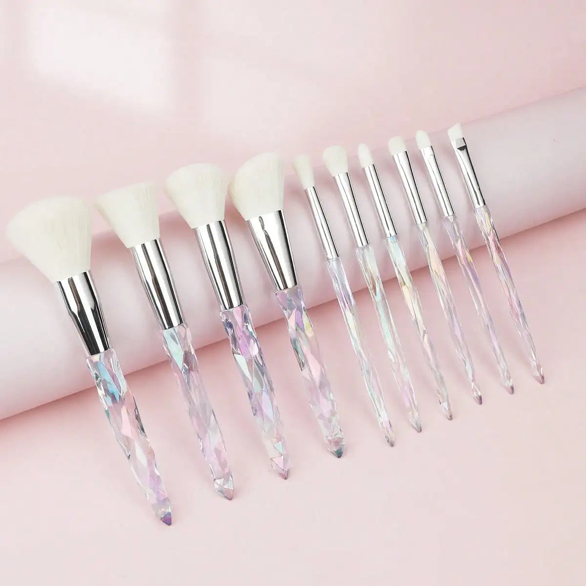 Crystal Handle Makeup Brush Set – 10pcs Professional Kit Vervelle