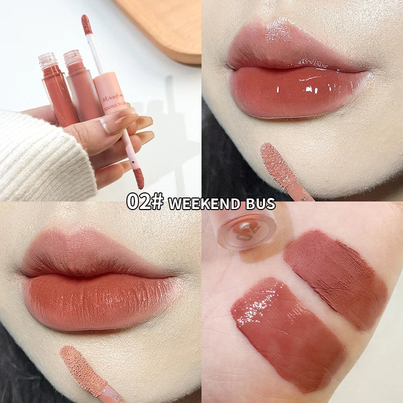 Matte Mirror Double Ended Lip Gloss Velvet Texture